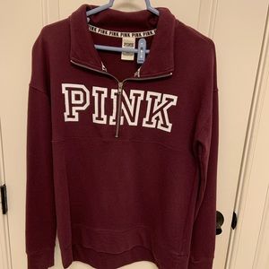 VS PINK maroon quarter zip